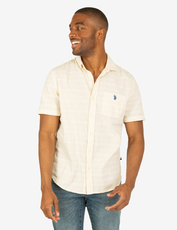 WHITE LABEL STRIPE SHORT SLEEVE WOVEN SHIRT - Image 4