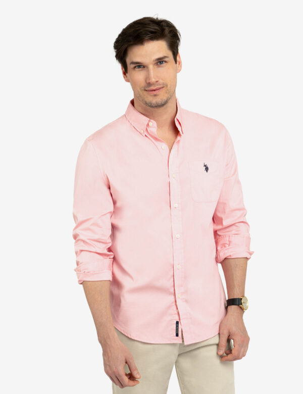 LONG SLEEVE SOLID STRETCH POPLIN SHIRT - Image 2