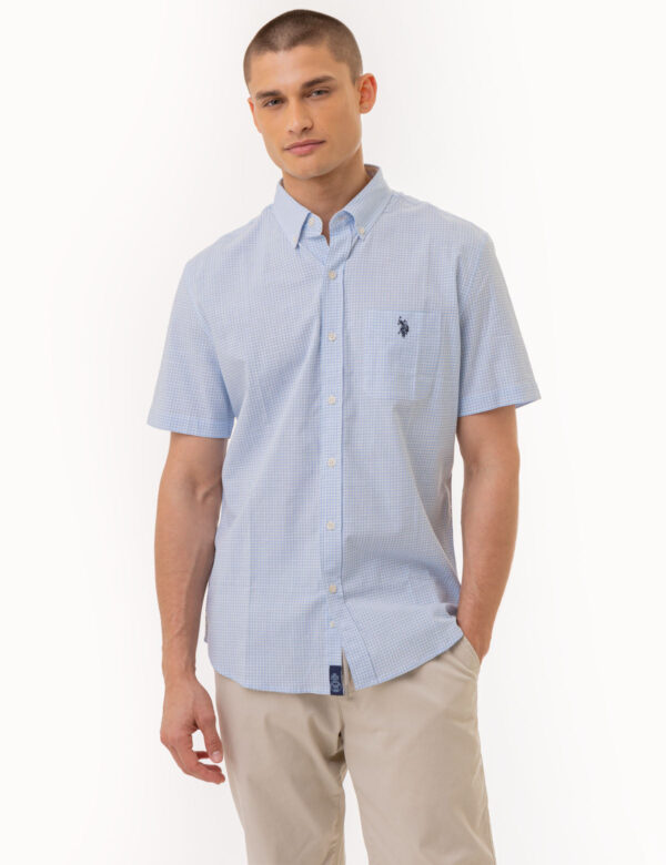 SHORT SLEEVE GINGHAM SHIRT WITH POCKET