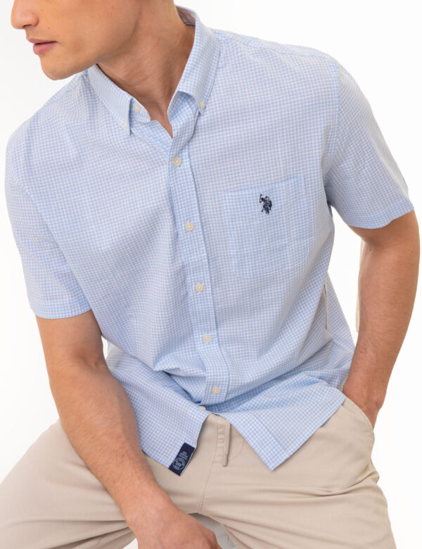 SHORT SLEEVE GINGHAM SHIRT WITH POCKET - Image 4