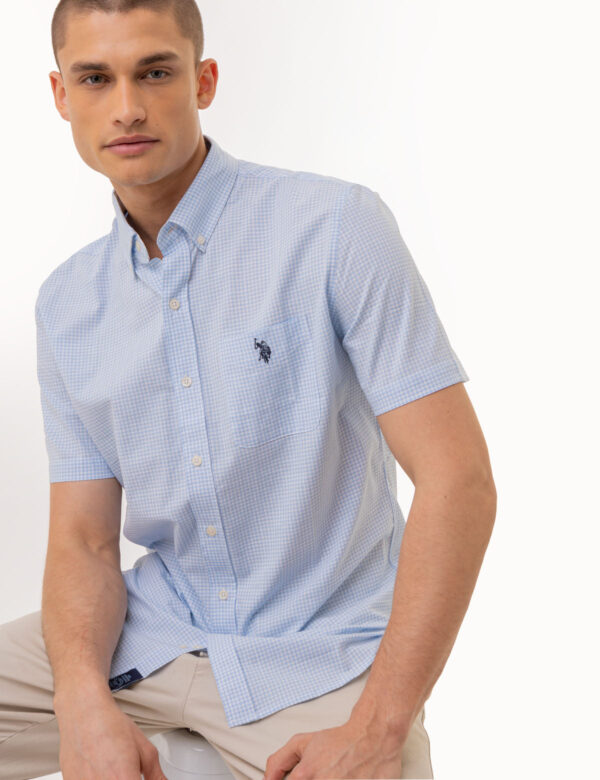 SHORT SLEEVE GINGHAM SHIRT WITH POCKET - Image 3