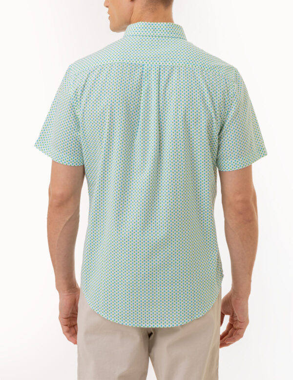 SHORT SLEEVE DIAMOND PRINT WOVEN SHIRT - Image 4