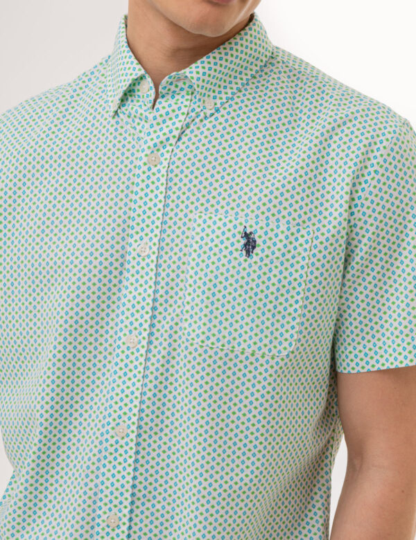 SHORT SLEEVE DIAMOND PRINT WOVEN SHIRT - Image 2