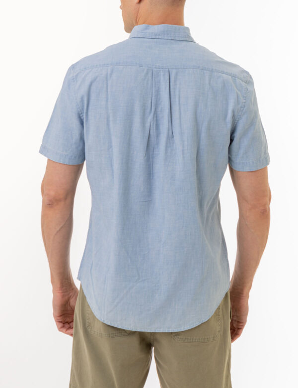 SHORT SLEEVE SLUB CHAMBRAY WOVEN SHIRT - Image 7