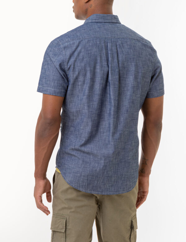 SHORT SLEEVE SLUB CHAMBRAY WOVEN SHIRT - Image 4