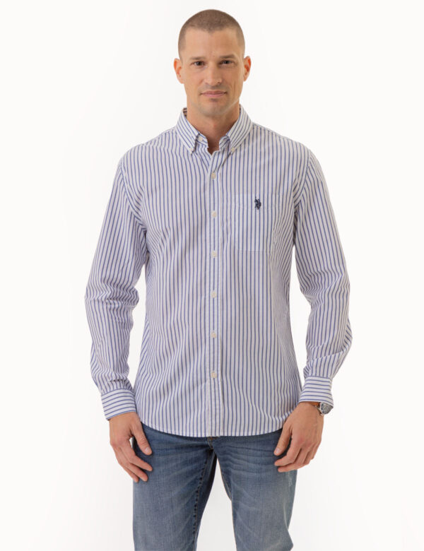 LONG SLEEVE FINE MADRAS STRIPE WOVEN SHIRT