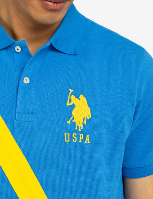 DIAGONAL SASH FRONT PIQUE POLO SHIRT - Image 4