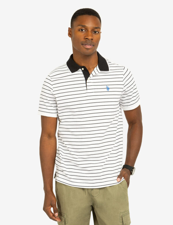 YARN DYE STRIPE JERSEY POLO SHIRT