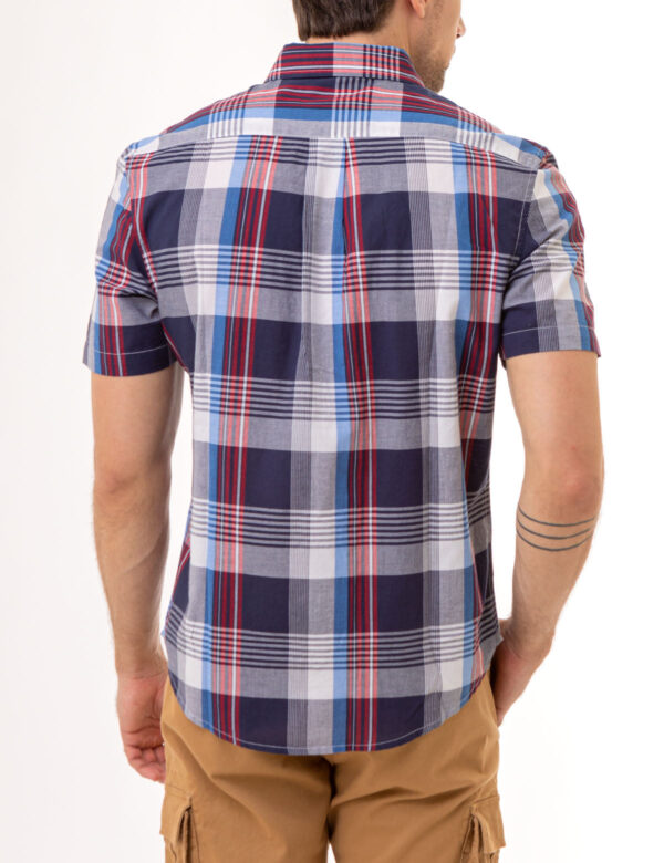 RED WHITE AND BLUE PLAID MADRAS WOVEN SHIRT - Image 3