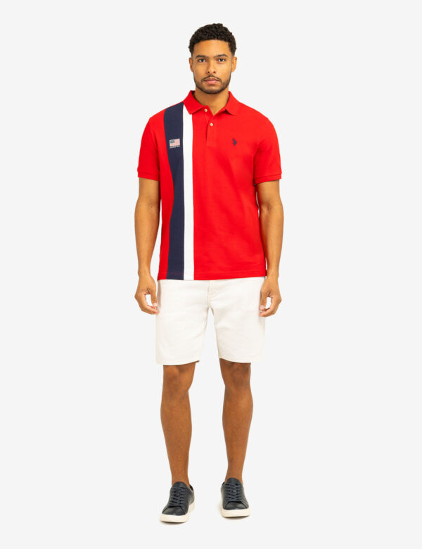 VERTICAL SASH COLOR BLOCK PIQUE POLO SHIRT - Image 2