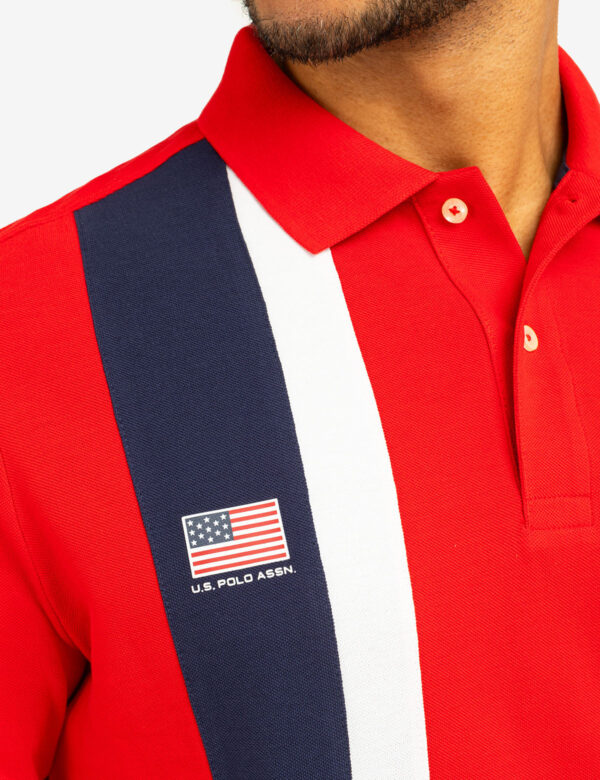 VERTICAL SASH COLOR BLOCK PIQUE POLO SHIRT - Image 5