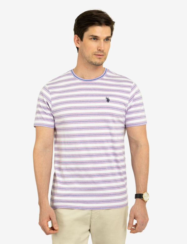 YARN DYE STRIPE JERSEY CREW NECK T-SHIRT - Image 5