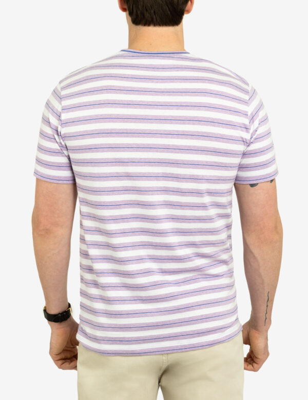 YARN DYE STRIPE JERSEY CREW NECK T-SHIRT - Image 8