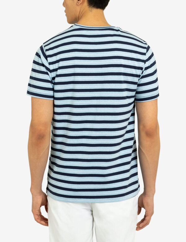 YARN DYE STRIPE JERSEY CREW NECK T-SHIRT - Image 4