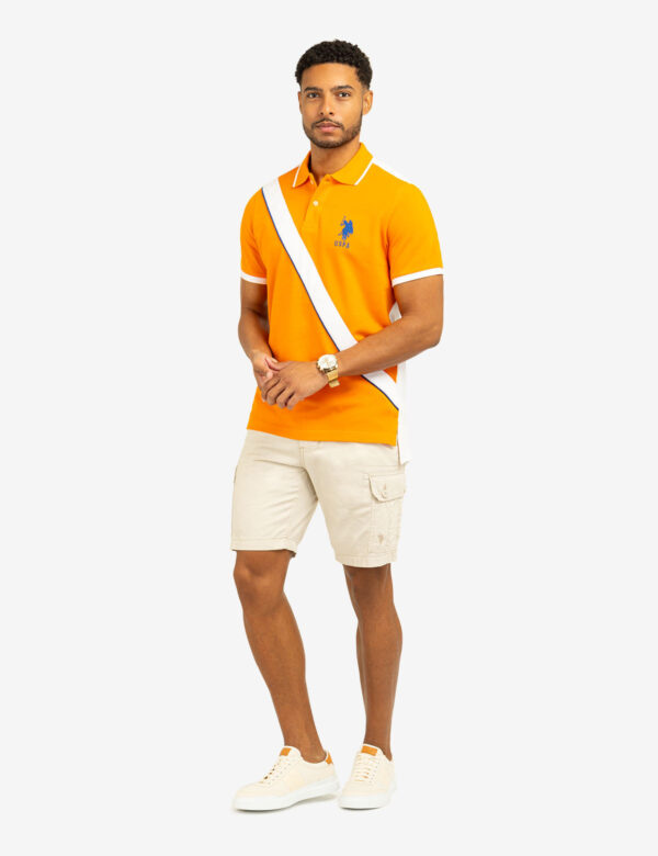 COLOR BLOCK SASH FRONT PIQUE POLO SHIRT - Image 2