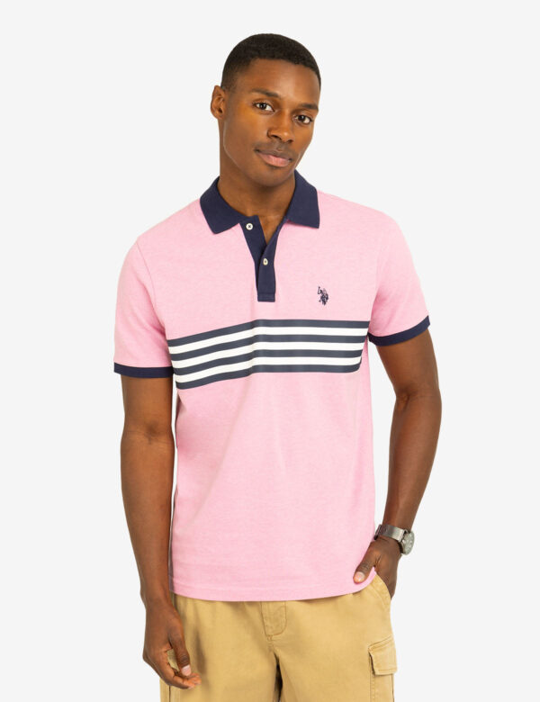 PRINTED CHEST STRIPE PIQUE POLO SHIRT - Image 5