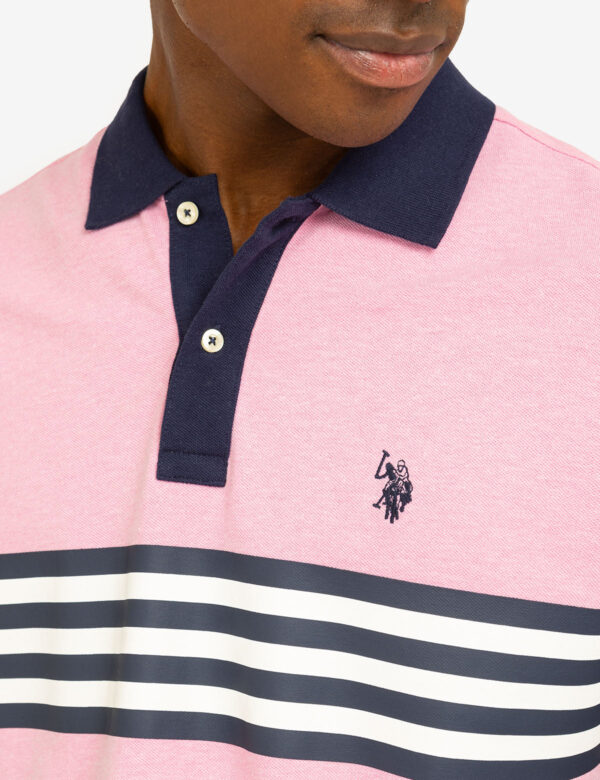 PRINTED CHEST STRIPE PIQUE POLO SHIRT - Image 7