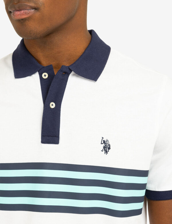 PRINTED CHEST STRIPE PIQUE POLO SHIRT - Image 3