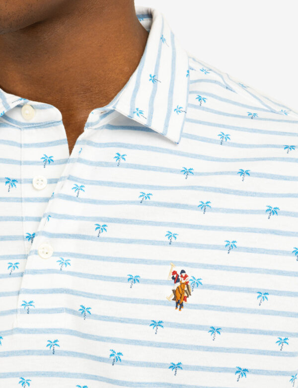 ALL OVER PALM PRINT JERSEY POLO SHIRT - Image 4