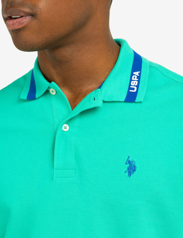 PIQUE POLO SHIRT WITH TIPPED COLLAR AND USPA PRINT - Image 2