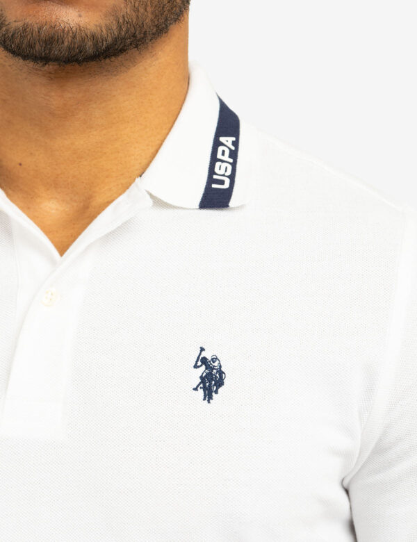 PIQUE POLO SHIRT WITH TIPPED COLLAR AND USPA PRINT - Image 2