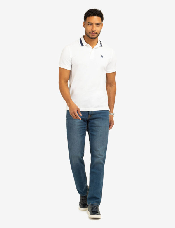 PIQUE POLO SHIRT WITH TIPPED COLLAR AND USPA PRINT - Image 3