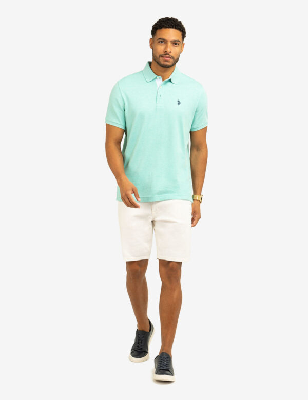 SOLID INTERLOCK POLO SHIRT WITH WOVEN TRIM - Image 7