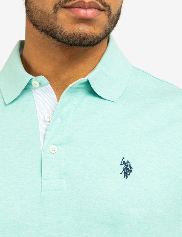 SOLID INTERLOCK POLO SHIRT WITH WOVEN TRIM - Image 8