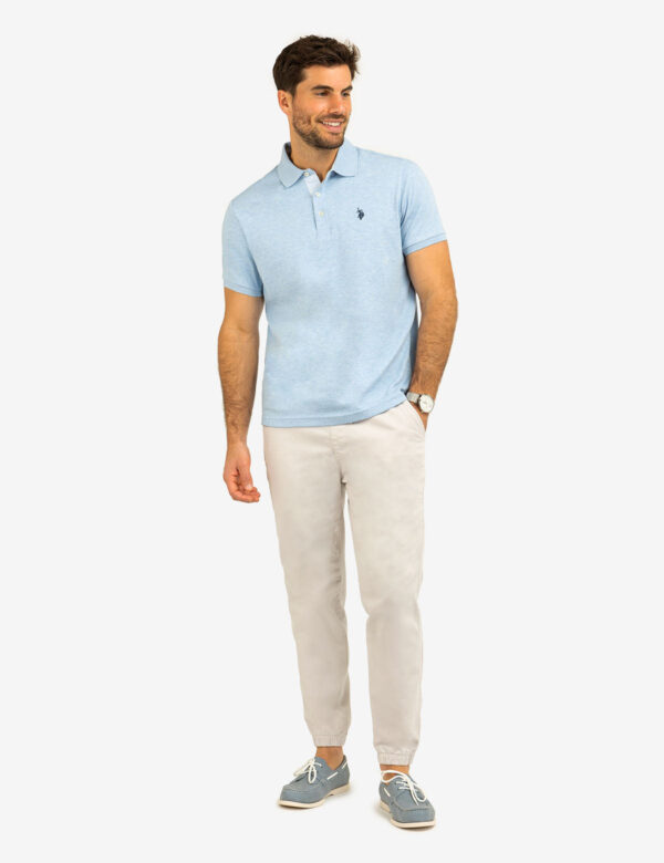 SOLID INTERLOCK POLO SHIRT WITH WOVEN TRIM - Image 2