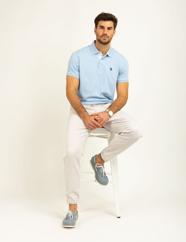 SOLID INTERLOCK POLO SHIRT WITH WOVEN TRIM - Image 5