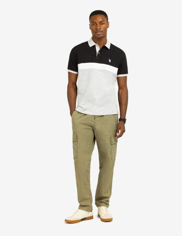 COLOR BLOCK OTTOMAN TEXTURE KNIT POLO SHIRT - Image 6
