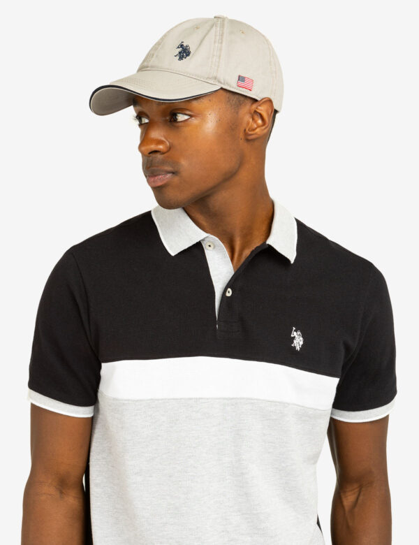 COLOR BLOCK OTTOMAN TEXTURE KNIT POLO SHIRT - Image 9