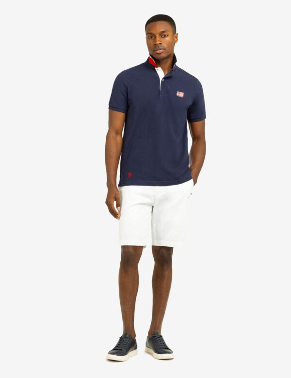 FLAG PIQUE POLO SHIRT WITH UNDER COLLAR DETAIL - Image 3