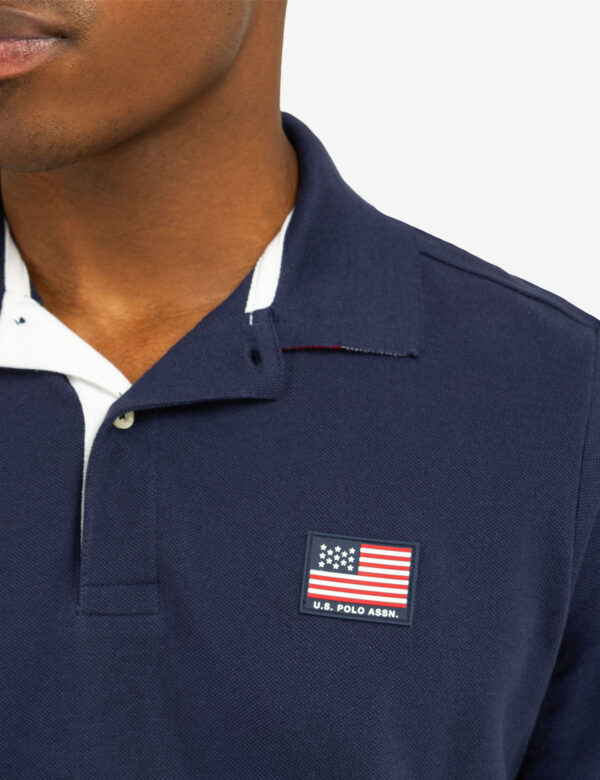 FLAG PIQUE POLO SHIRT WITH UNDER COLLAR DETAIL - Image 4