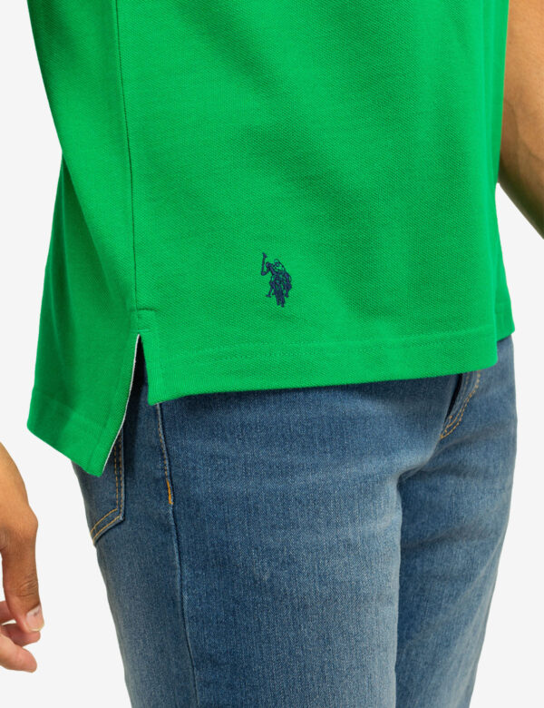 FLAG PIQUE POLO SHIRT WITH UNDER COLLAR DETAIL - Image 4