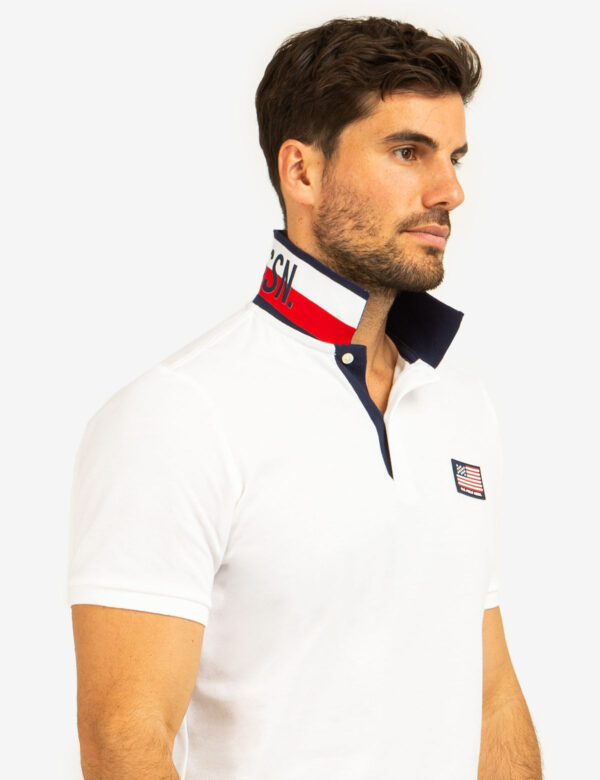 FLAG PIQUE POLO SHIRT WITH UNDER COLLAR DETAIL - Image 11