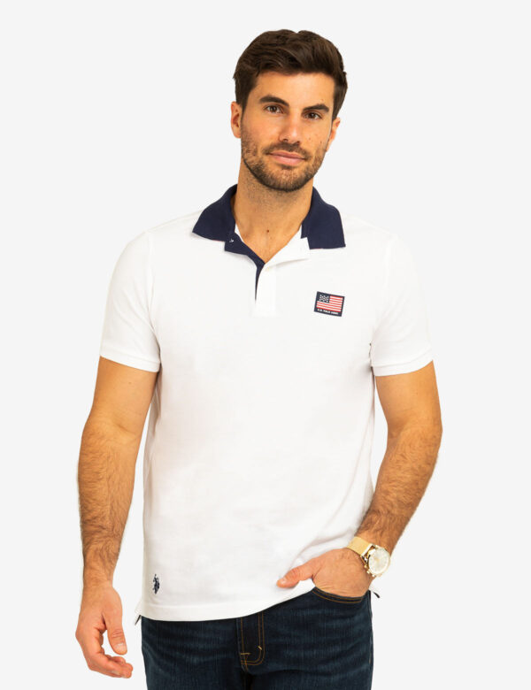 FLAG PIQUE POLO SHIRT WITH UNDER COLLAR DETAIL - Image 7