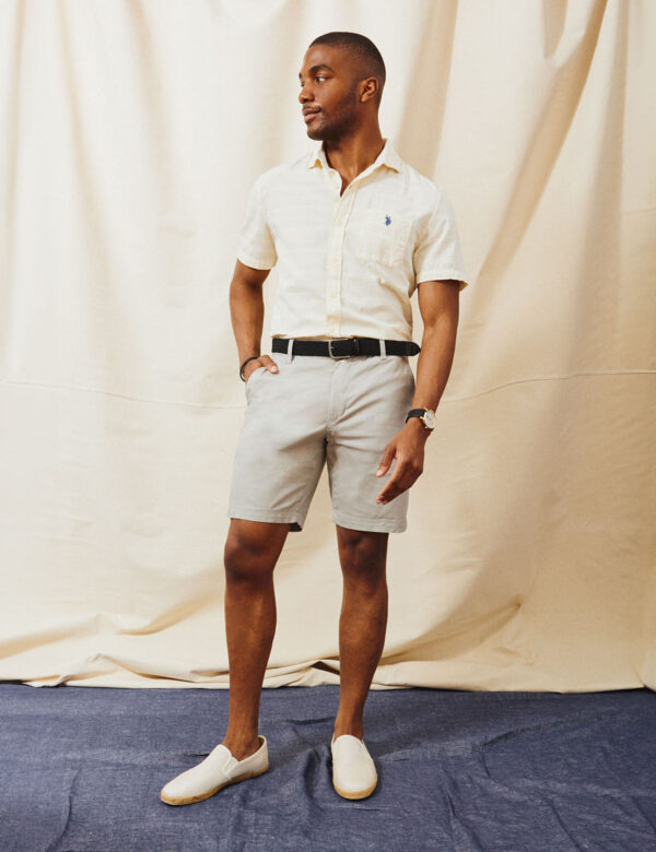 WHITE LABEL STRIPE SHORT SLEEVE WOVEN SHIRT - Image 2